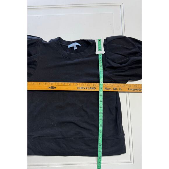 Antonio Melani Cropped Shoulder Padded Sweatshirt -Cotton Blend - Black XS - Picture 4 of 5